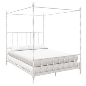 Emerson White Metal Canopy Queen Size Frame Bed