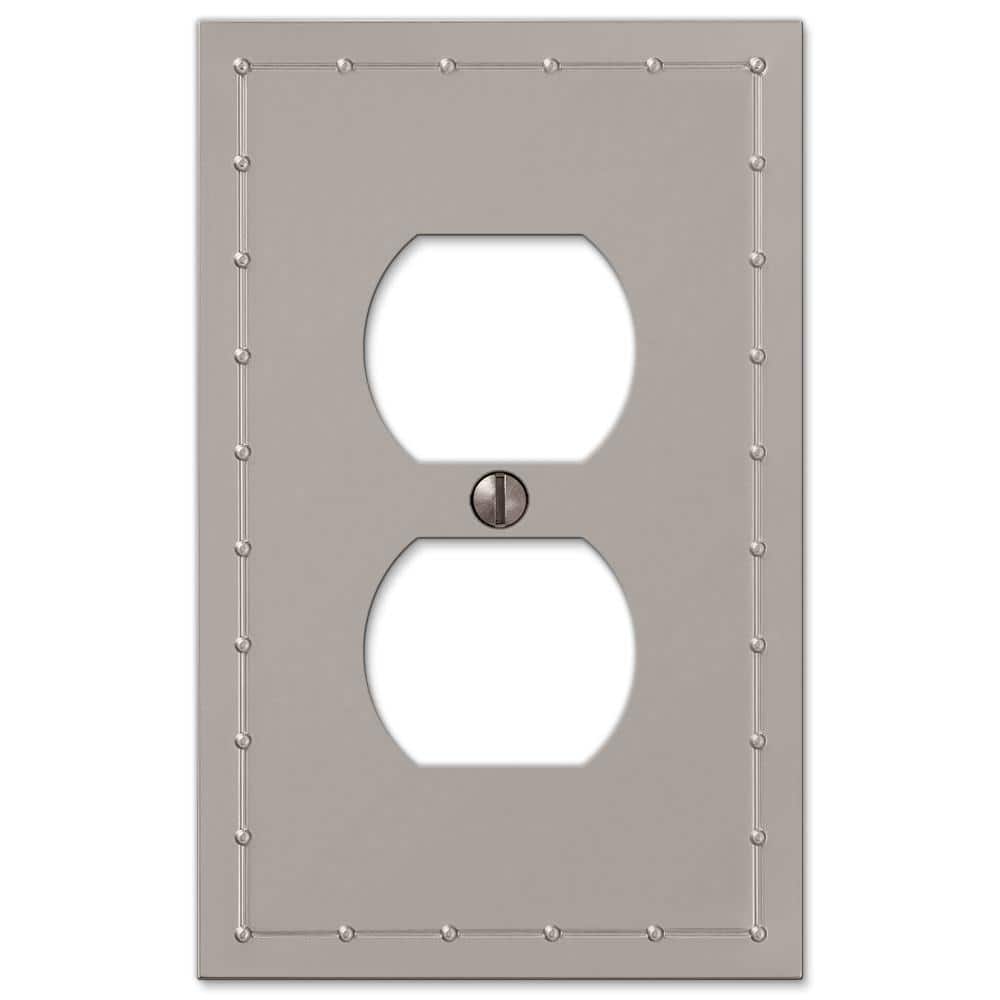 Satin Nickel Single Duplex Cast Metal Wallplate
