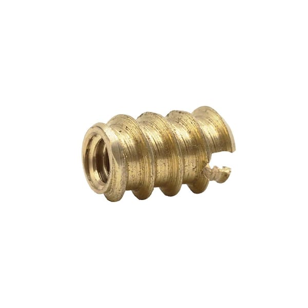 Everbilt #8-32 tpi Solid Brass Wood Insert Nut (2-Pack)