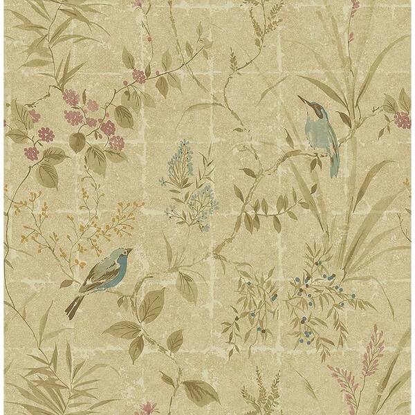 Beacon House Imperial Neutral Garden Chinoiserie Wallpaper Sample