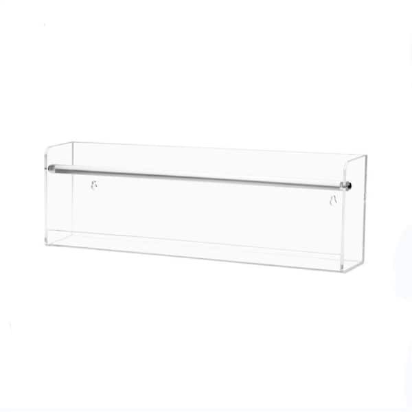 2-Pack Clear 17 in. x 5 in. Acrylic Wall Mounted Magazine Rack