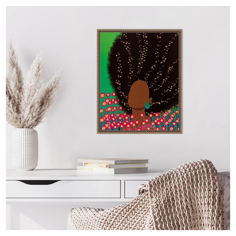 Amanti Art Dreamer with Flowers in Her Hair by Lorintheory Canvas Wall Art Print Framed 16 x 20-in.