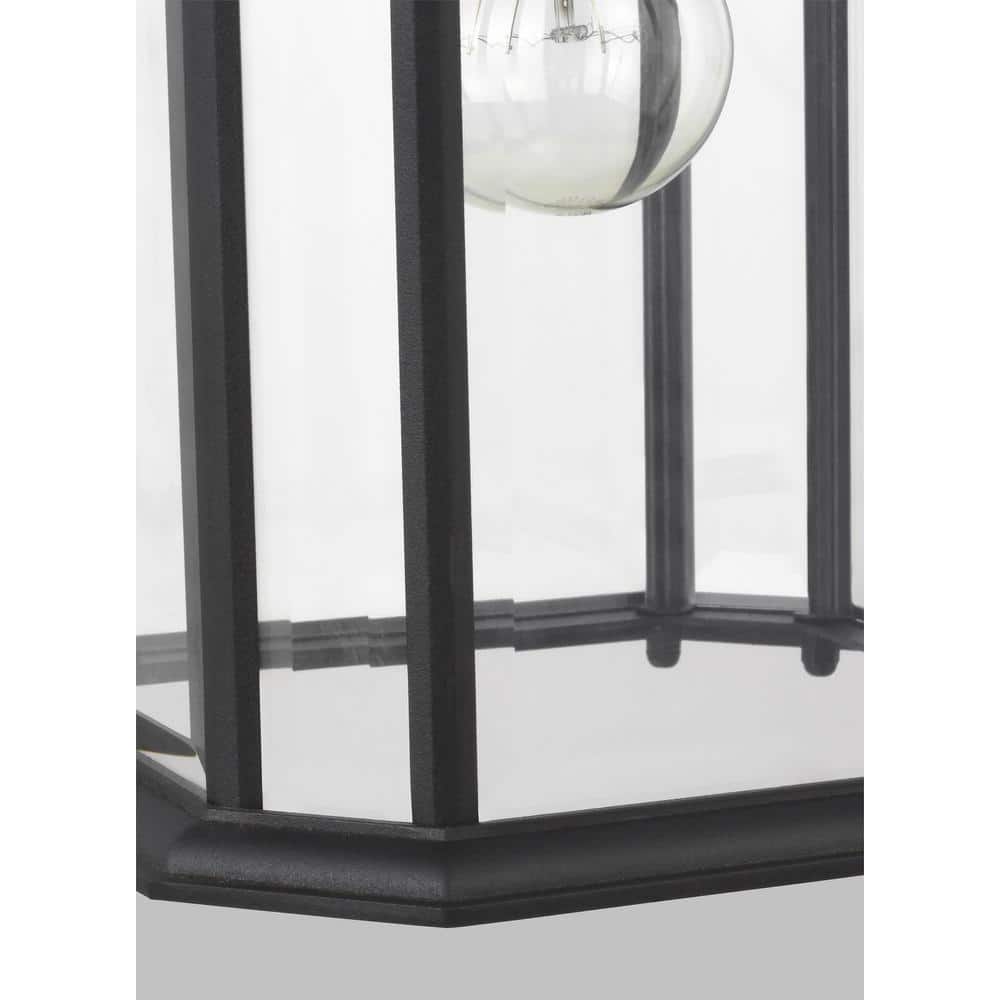 Black Clear Glass Outdoor Pendant Light with LED Option
