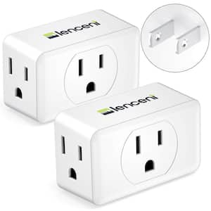 3 Prong to 2 Prong Travel Adapter Plug Extender Wall Plug Splitter w/3 AC Outlets Travel Adaptor for US to Japan(2-Pack)