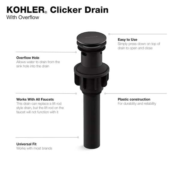Kohler Standard Er Drain With, How To Install Kohler Bathtub Drain Stopper