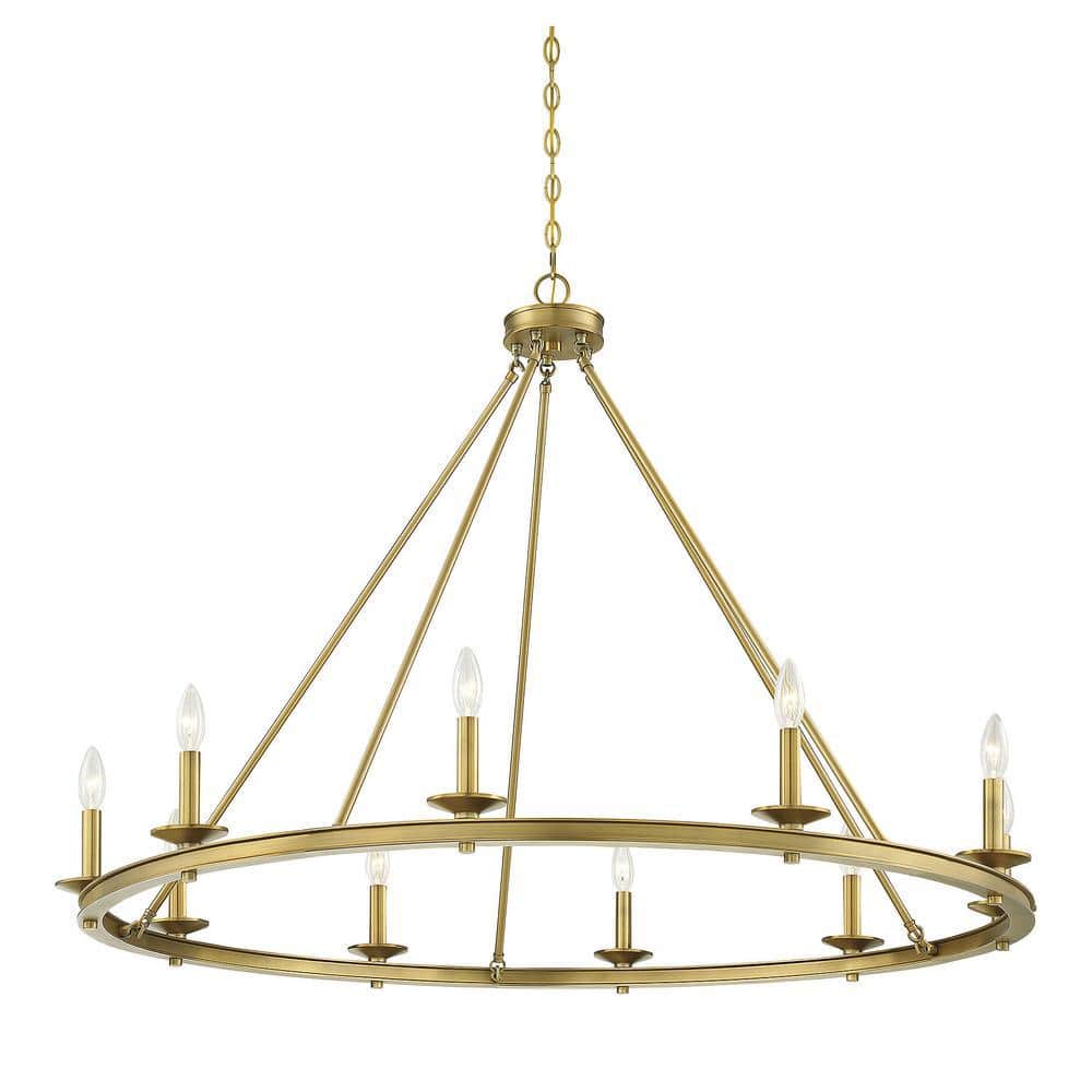 Middleton Warm Brass 10-Light Modern Farmhouse Chandelier