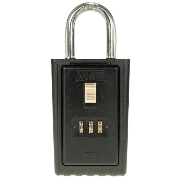 NUSET 3 Digit Numeric Combination Lock Box with Key Locking Shackle