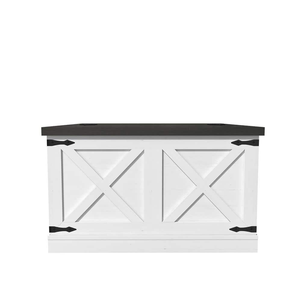 31.5 in. L Gray Square Wood Coffee Table Center Table Rustic Cocktail Table w Large Hidden Storage and Hinged Lift Top -  Clihome, CL-JH4X1449