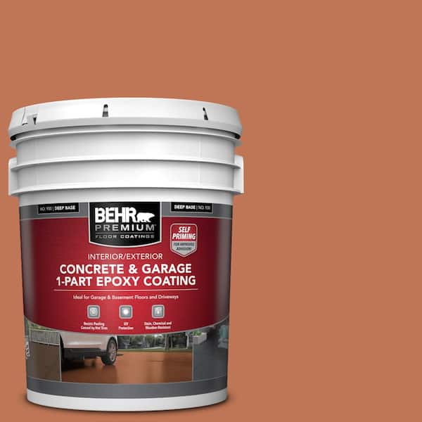 BEHR PREMIUM 5 gal. #M200-6 Oxide Self-Priming 1-Part Epoxy Satin Interior/Exterior Concrete and Garage Floor Paint