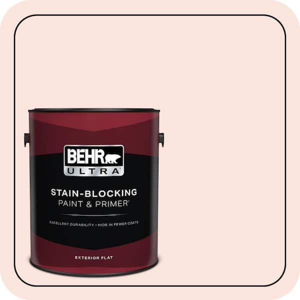 BEHR ULTRA 1 gal. #190A-1 Soft Pink Flat Exterior Paint & Primer