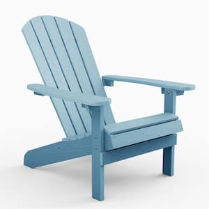 Classic Blue Plastic Outdoor Patio Adirondack Chair