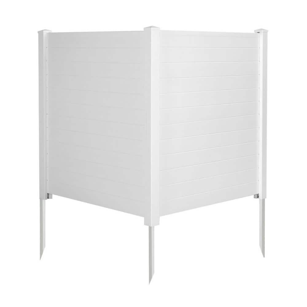 48.5 in. x 48.5 in. x 5 ft. H PVC 2Pack Outdoor Picket Fence with 3