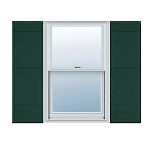 14 in. W x 59 in. H Vinyl Exterior Joined Board and Batten Shutters Pair in Midnight Green