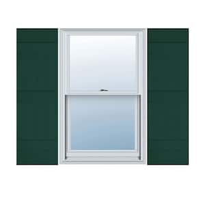 14 in. W x 63 in. H Vinyl Exterior Joined Board and Batten Shutters Pair in Midnight Green
