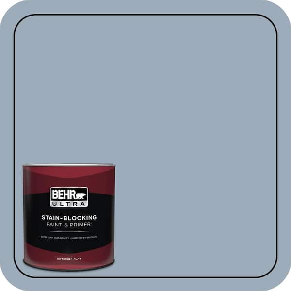 BEHR ULTRA 1 qt. #570F-4 Blue Willow Flat Exterior Paint & Primer