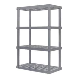 Elephant Gray Plastic Rack Shelf with 4 Large Shelves