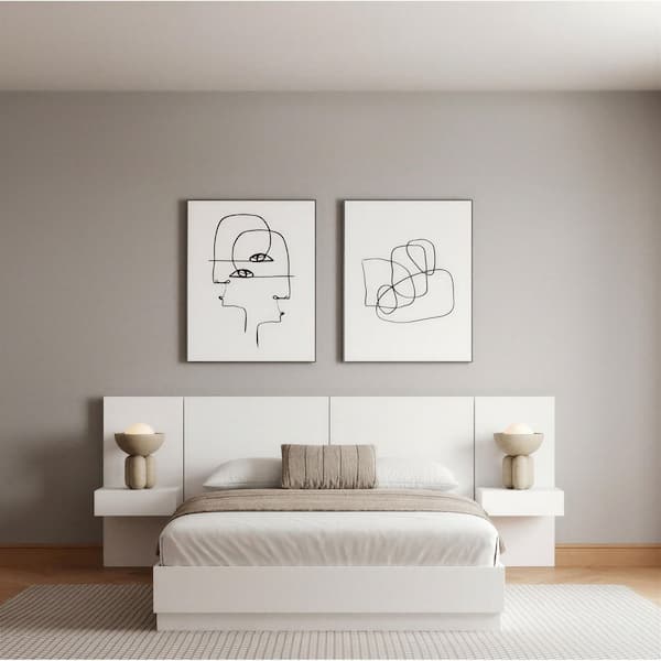 Milano 4-Piece White Wood Full Size Platform Bedroom Set