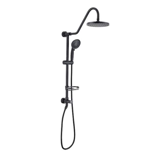 YASINU 5-Spray Patterns with 1.8 GPM 8 in. Wall Mount Dual Shower Heads in Oil Rubbed Bronze
