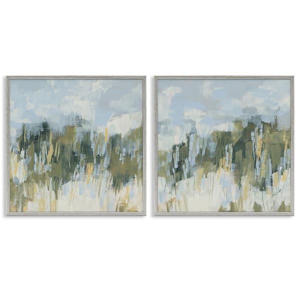 Abstract Brushed Landscape by June Erica Vess 2-Piece Gray Framed Giclee Art Print Abstract 17 in. x 17 in.