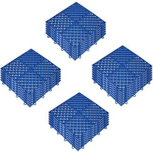 12 in. x 12 in. x 0.5 in. Interlocking Deck Tiles in Blue Outdoor Drainage Tiles for Pool Shower Deck Patio (25-Pack)