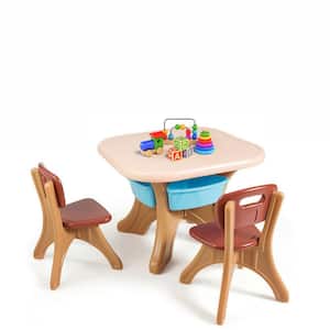 Coffee Kids Activity Table and Chair Set Play Furniture with Storage
