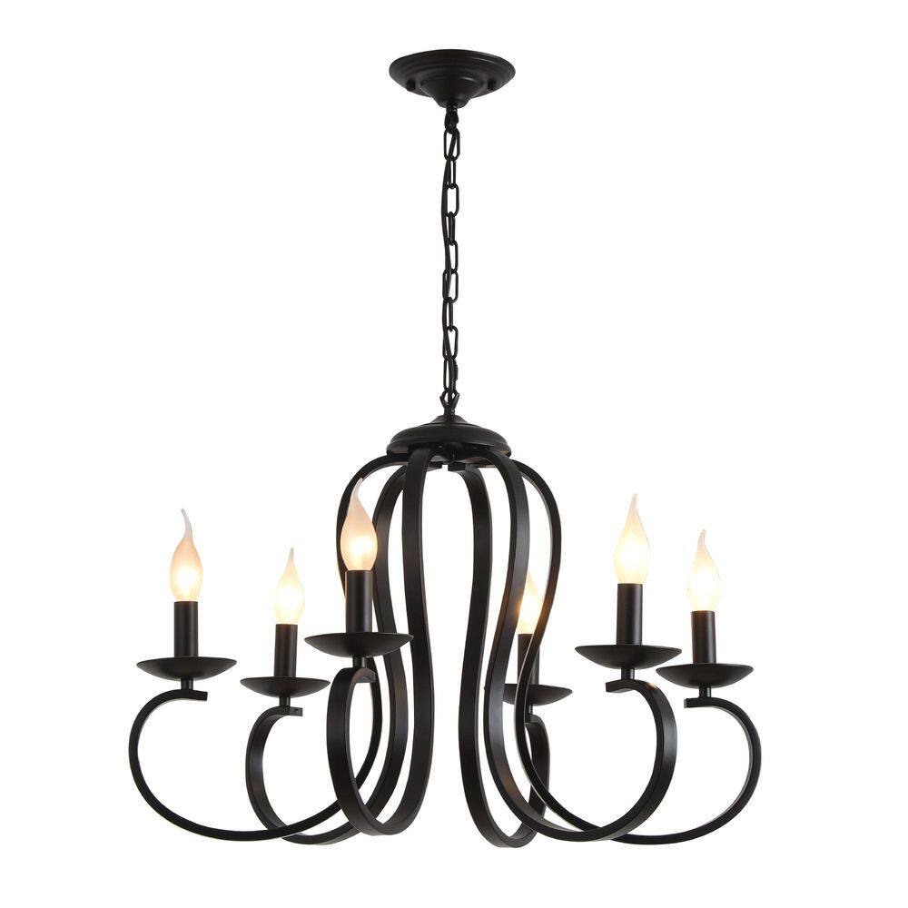 6 Light Black Classical Retro Dimmable Chandelier with No Bulbs Included for Living Room Dining Room Kitchen Island price history on PriceWatchPro