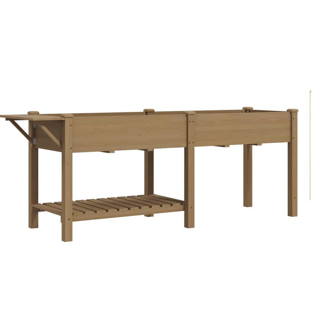 35 in. x 20.9 in. 7.9 in. Raised Garden Bed, Wood Elevated Planter with Sid