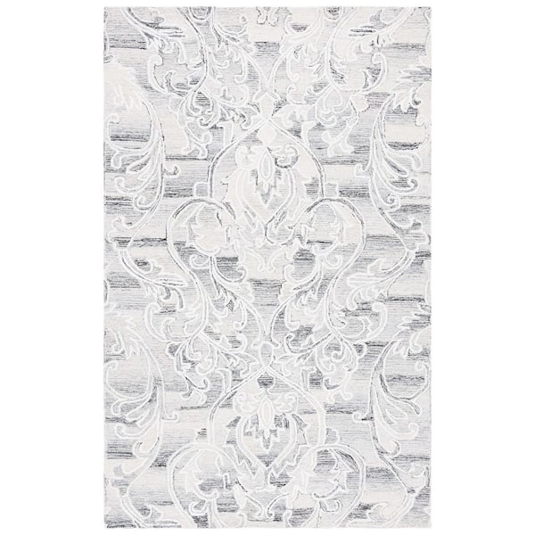 SAFAVIEH Metro Gray/Ivory 5 ft. x 8 ft. Gradient Abstract Floral Area Rug