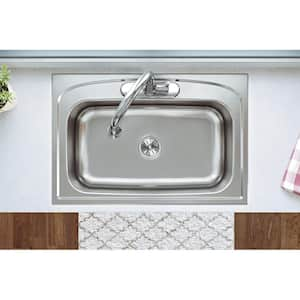 Pergola 33 in. Drop-in Single Bowl 20-Gauge Stainless Steel Kitchen Sink Only