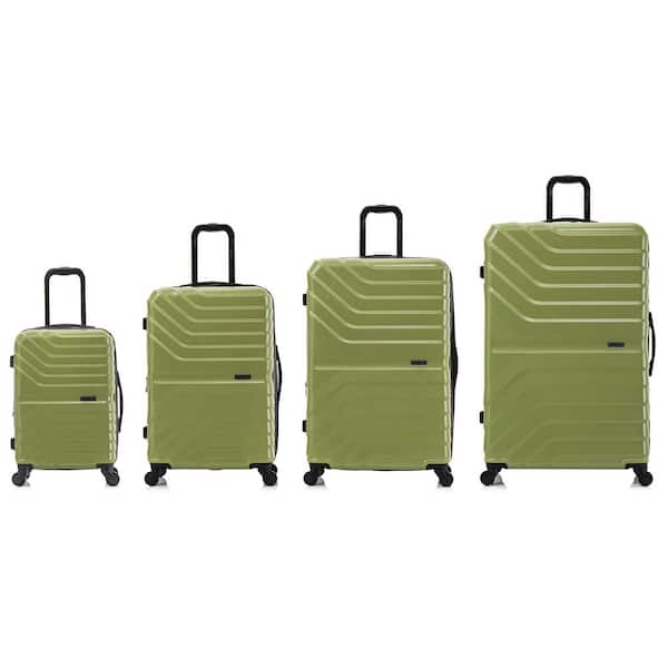 InUSA Aurum Lightweight Hard Side Spinner 4-Piece Luggage Set 20 in./24 in./28 in./32 in. Green