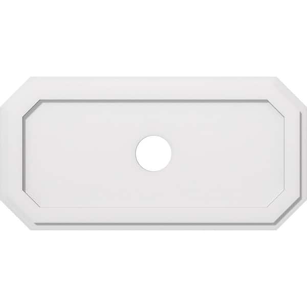 Ekena Millwork 34 in. W x 17 in. H x 4 in. ID x 1 in. P Emerald Architectural Grade PVC Contemporary Ceiling Medallion