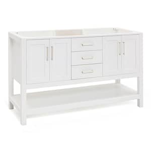Magnolia 60 in. W x 21.5 in. D x 34.5 in. H Bath Vanity Cabinet without Top in White