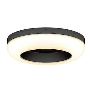 Louka 15 in. 1-Light Black 5CCT Integrated Selectable LED Flush Mount