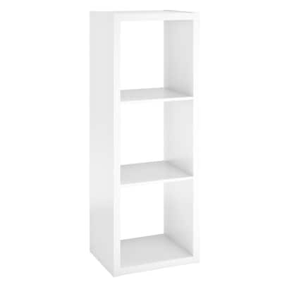 43.98 in. H x 15.87 in. W x 13.50 in. D White Wood Large 3-Cube Organizer
