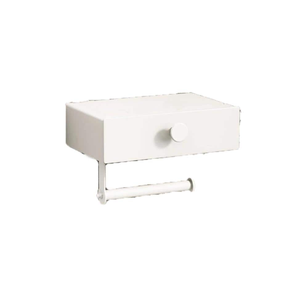 Stainless Steel Wall Mount Toilet Paper Holder with Shelf for Bathroom in W