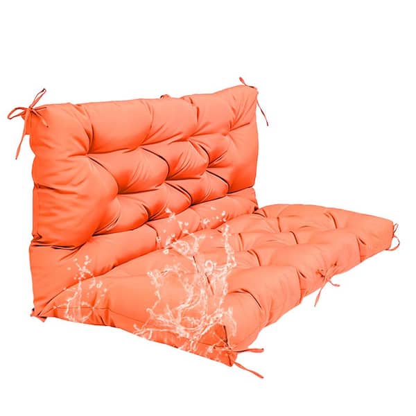 Unbranded 2-3-Seater Outdoor Porch Swing Cushion Waterproof Bench Cushion with Backrest - 40 in. x 20 in. x 20 in.