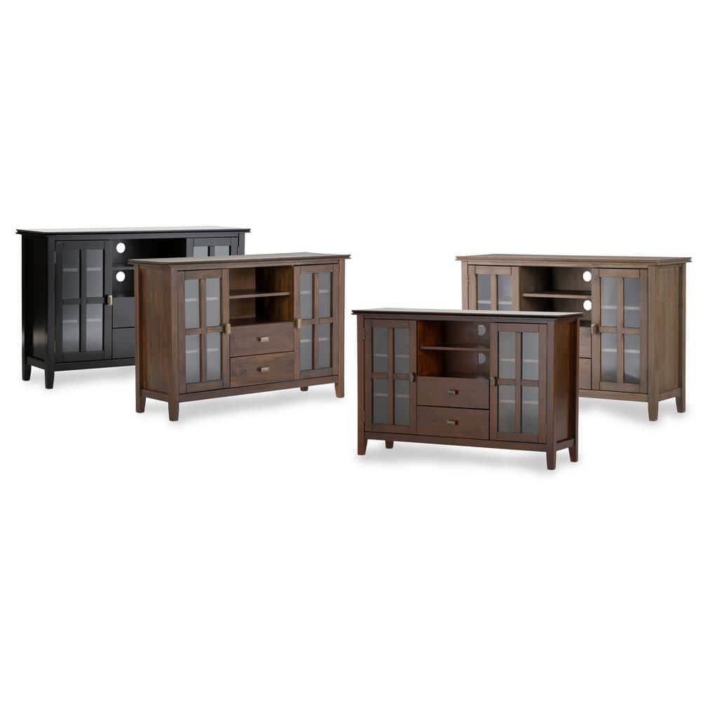 Artisan 53" Black Solid Wood Transitional TV Media Stand