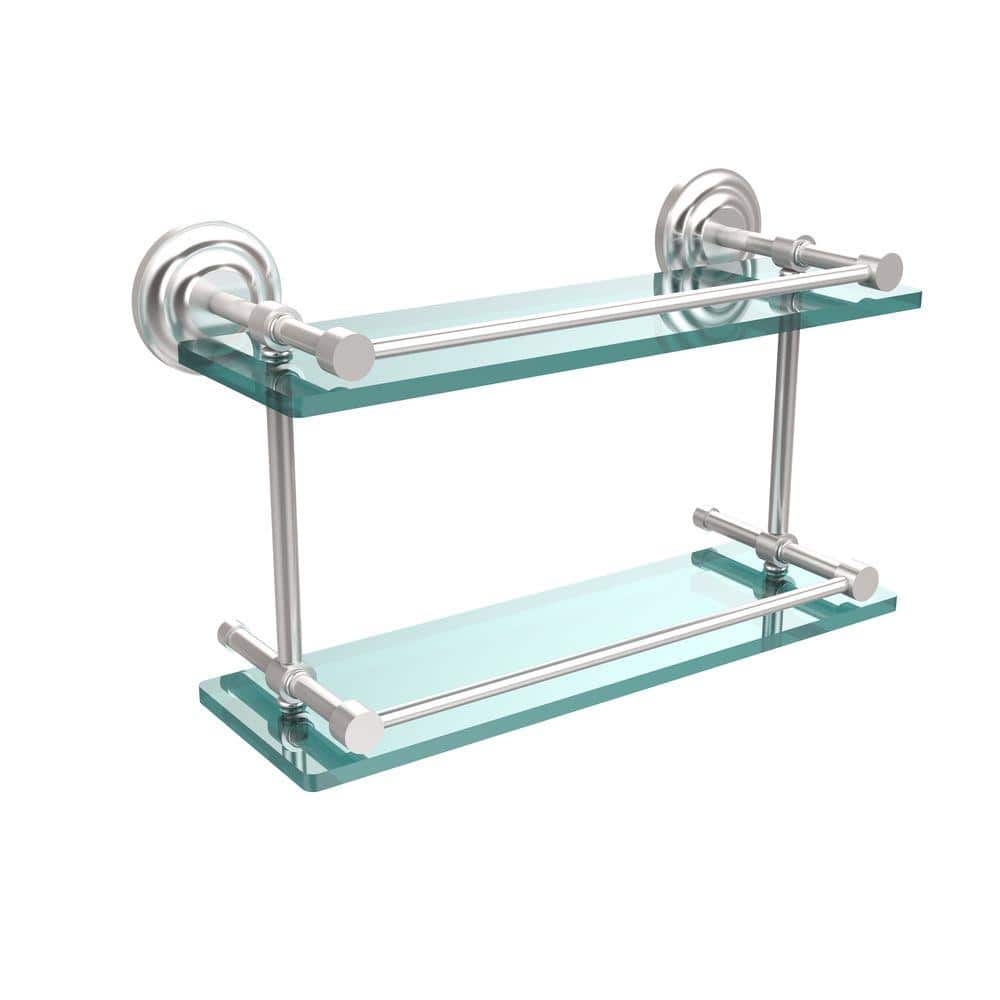 UPC 013895863988 product image for Allied Brass Que New 16 in. L x 8 in. H x 5 in. W 2-Tier Clear Glass  | upcitemdb.com
