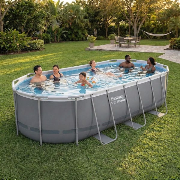 Bestway Power Steel 18 ft. x 9 ft. Oval 48 in. Deep Above Ground