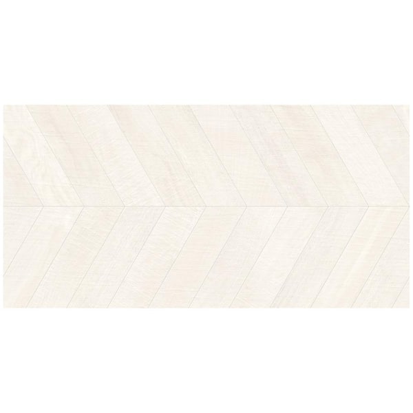 Ivy Hill Tile Montgomery Chevron White 4 in. x 0.41 in. Matte Porcelain Floor and Wall Tile Sample