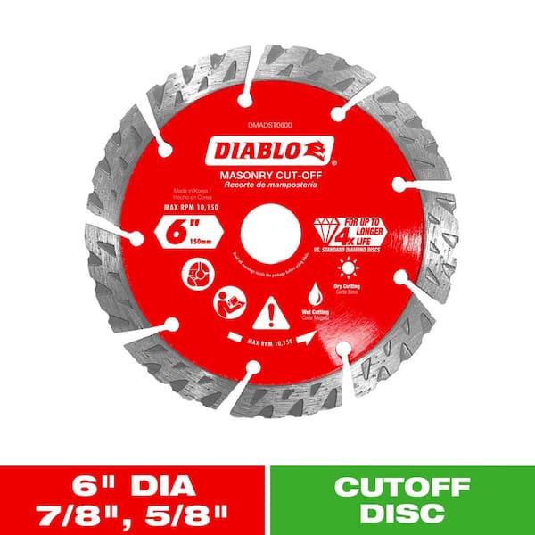 DIABLO 6 in. Diamond Segmented Turbo Cut-Off Discs for Masonry