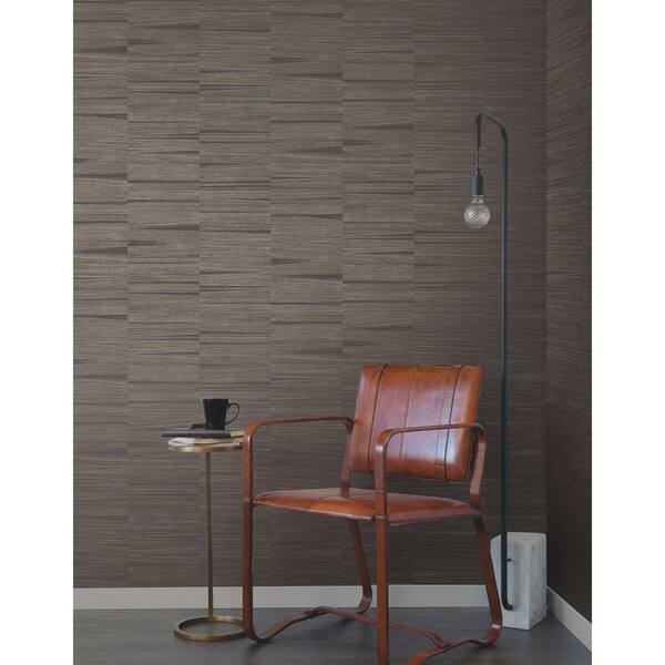 York Wallcoverings Charcoal Line Stripe Metallic Non-pasted Non