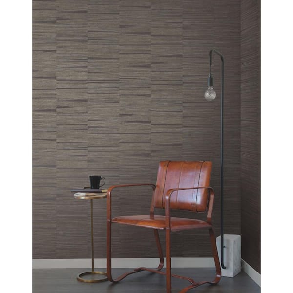 Charcoal Line Stripe Metallic Non-pasted Non-Woven Paper Wallpaper