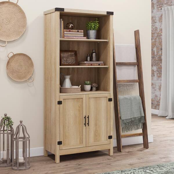Sauder Bridge Acre 70 In Orchard Oak 5, Better Homes And Gardens Crossmill Collection 3 Shelf Bookcase