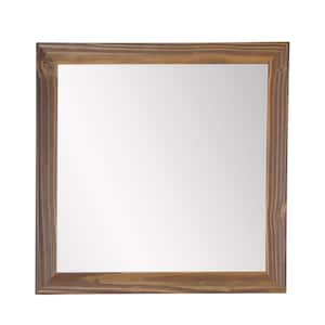 Medium Square Brown Casual Mirror (31.5 in. H x 31.5 in. W)