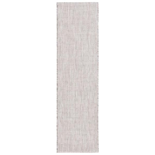 Courtyard 2 ft. x 8 ft. Ivory/Gray Woven Geometric Indoor/Outdoor Runner Rug