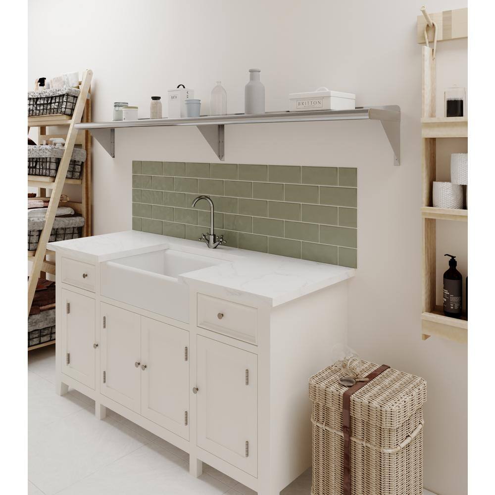 72" Long Stainless Steel Wall Shelf with Brackets