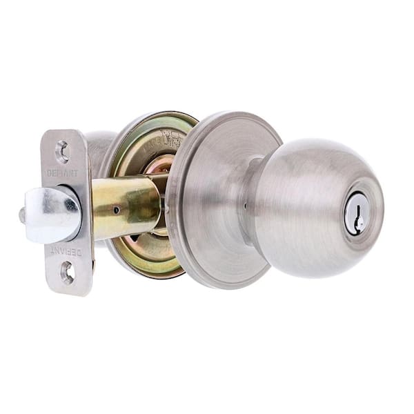 Defiant Ball Satin Nickel Keyed Entry Door Knob TWX200B - The Home