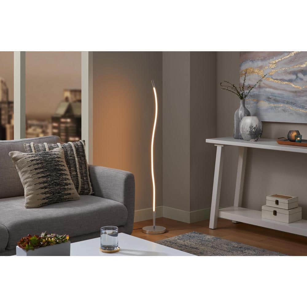 Calero 50 in. Chrome Arc Wave Floor Lamp LED price history on PriceWatchPro