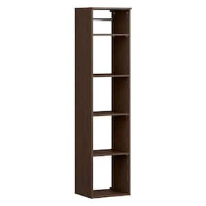 Style+ 17 in. W Chocolate Hanging Wood Closet Tower